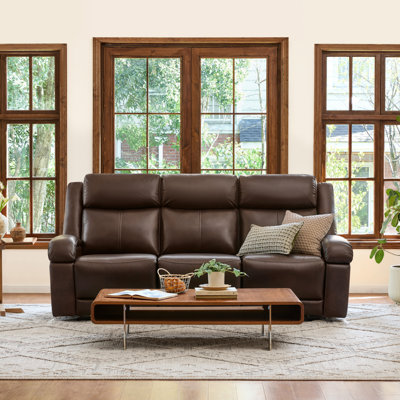 Latitude Run® Mejas Genuine Leather Power Reclining Sofa with